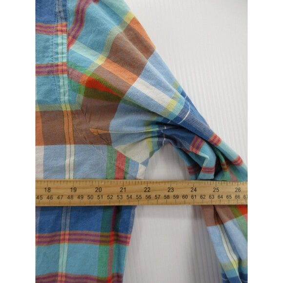 Ralph Lauren Shirt Medium Indian Madras Plaid Yellow Pony Button Down - Picture 6 of 13